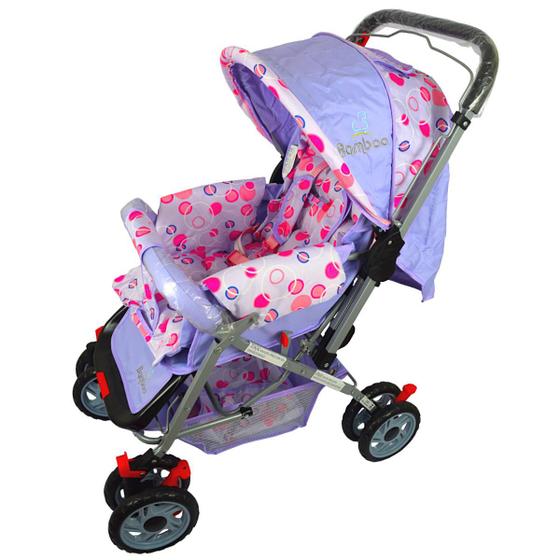 Carrinho Bebê Passeio Menina Menino Reclinável Vira Berço Alça Reversível com Mosquiteiro Bamboo Lilás + Bolsa Menor preço em Carrinho Bebê Passeio Menina Menino Reclinável Vira Berço Alça Reversível com Mosquiteiro Bamboo Lilás + Bolsa