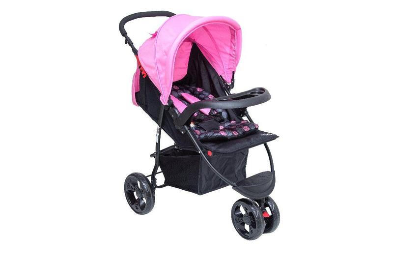 Imagem de Carrinho bebe passeio triciclo urban rodas grandes babystyle  rosa