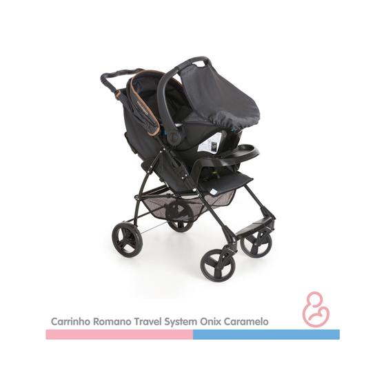 Imagem de Carrinho Bebê Romano Travel System Onix Caramelo Galzerano
