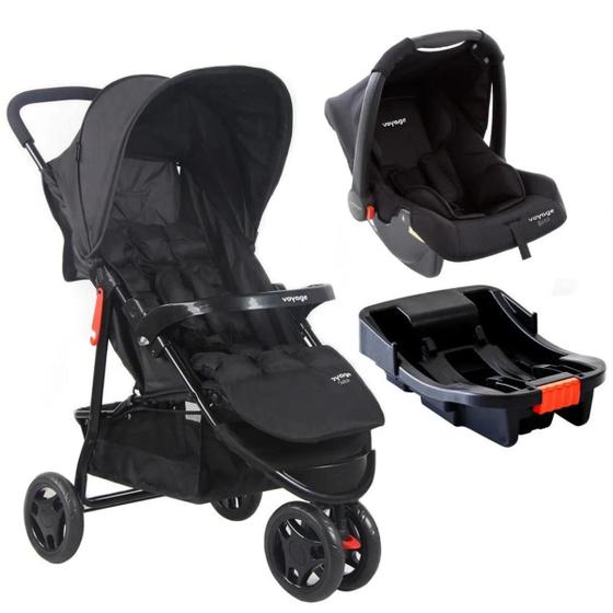 Carrinho bebê travel system delta trio pro voyage preto com bebê conforto e base Menor preço em Carrinho bebê travel system delta trio pro voyage preto com bebê conforto e base