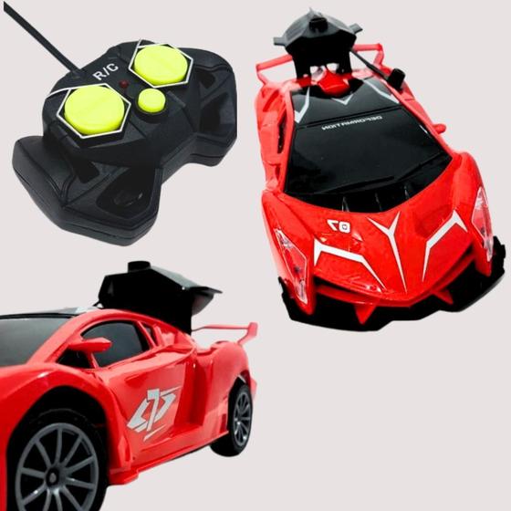 Imagem de Carrinho Brinquedo Carro Controle Remoto Solta Fumaça esportivo vermelho