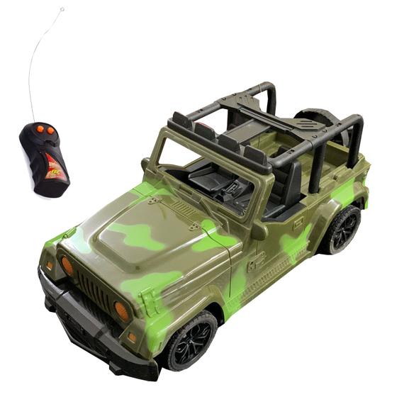 Imagem de Carrinho Brinquedo Controle Remoto Jeep Militar Camuflado Corrida Carro Presente Menino Criança