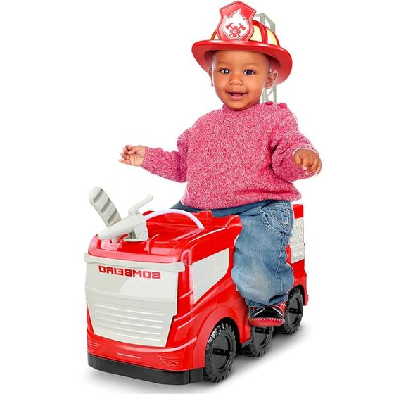 Imagem de Carrinho Brinquedo Infantil Bombeiros Criança Bebê até 50kg