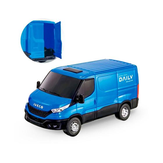 Imagem de Carrinho Brinquedo Iveco Daily Van Miniatura Abre Porta