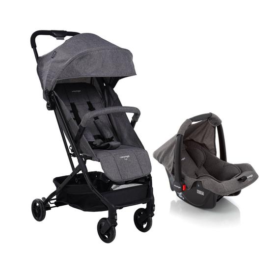 Imagem de Carrinho c/ Bebê Conforto Travel System Yupi Cinza - Voyage