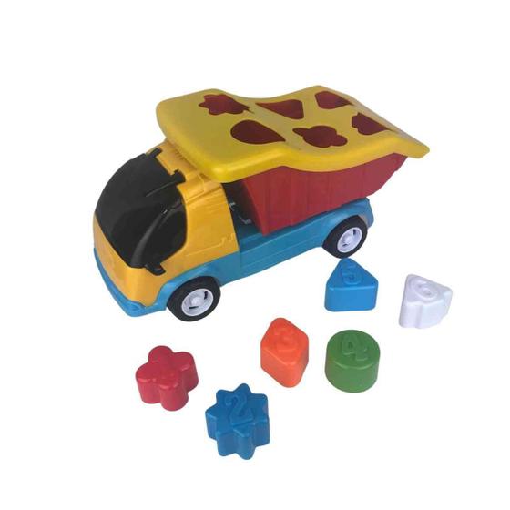 Imagem de Carrinho Caçamba Brinquedo Menino Monta Desmonta Blocos