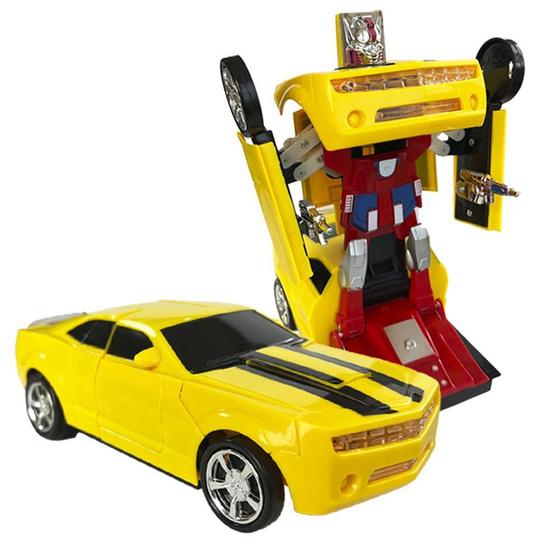 Imagem de Carrinho Camaro Transformers Vira Robô Luz Som Bate Volta