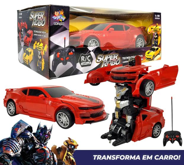 Carrinho Camaro Vira Robô Bumblebee Controle Remoto Total Camaro ...