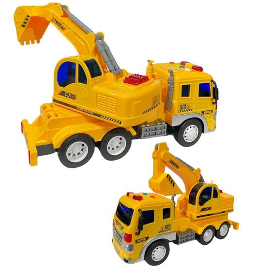 Imagem de Carrinho Caminhão A Fricção Com Luz e Som Mega Constructor - Zippy Toys - Brinquedo Linha Construção