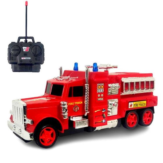 Carrinho Caminhão de Bombeiro de Controle Remoto 4 funções Barcelona Caminhões, Motos e Carrinho Caminhão de Bombeiro de Controle Remoto 4 funções Barcelona Caminhões, Motos e