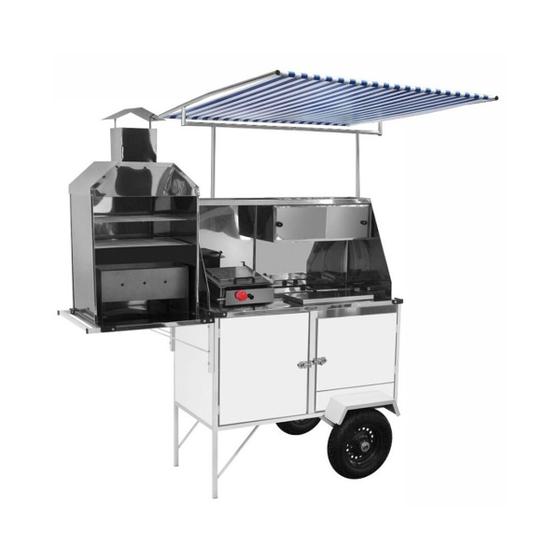 Imagem de Carrinho Churrasco Cachorro Quente e Lanche com Toldo Cefaz
