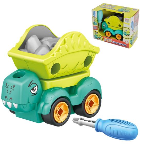 Imagem de Carrinho Coleção Aprenda a Montar Dino Caçamba DM Toys