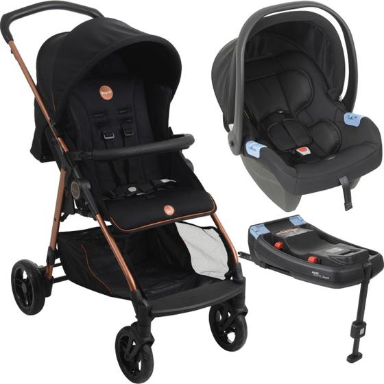 Carrinho de Bebe Burigotto Bebê Conforto Lui Isofix Preto e Cobre Carrinho de Bebe Burigotto Bebê Conforto Lui Isofix Preto e Cobre
