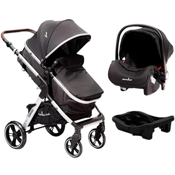 Imagem de Carrinho com bebe conforto e base kansas silver - premium baby