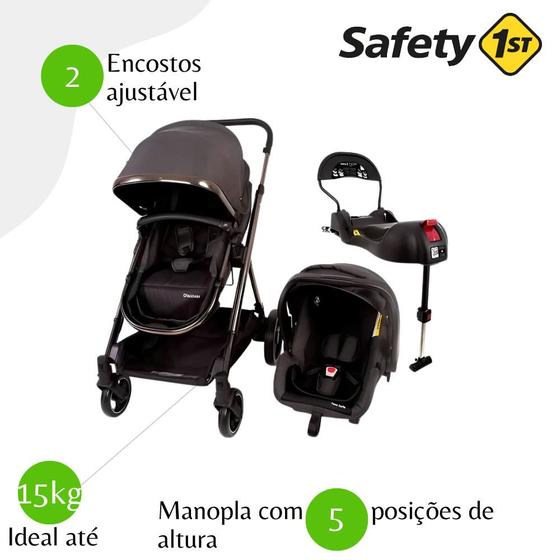 Imagem de Carrinho Com Bebê Conforto Travel System Discover Trio Chrome Safety 1st CAX00517 - Preto