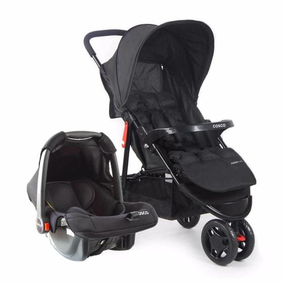 Carrinho de Bebe Cosco Bebê Conforto Toffy Preto