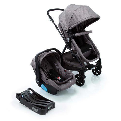 Imagem de Carrinho com  Bebê Conforto Trio Poppy Travel System Cinza - Cosco - CAX33348