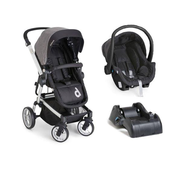 Imagem de Carrinho com Bebê Conforto Zolly Preto + Base (Preto) - Dzieco