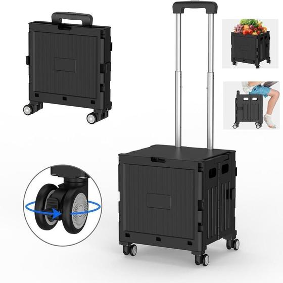 Carrinho Compras Dobravel 45Kg Transporte Cesto Multiuso - Autotools -  Carrinho de Feira - Magazine Luiza