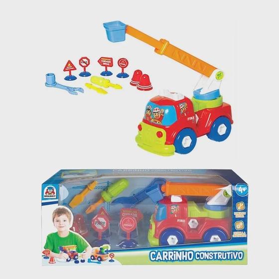 Imagem de Carrinho Construtivo Bombeiro - Braskit