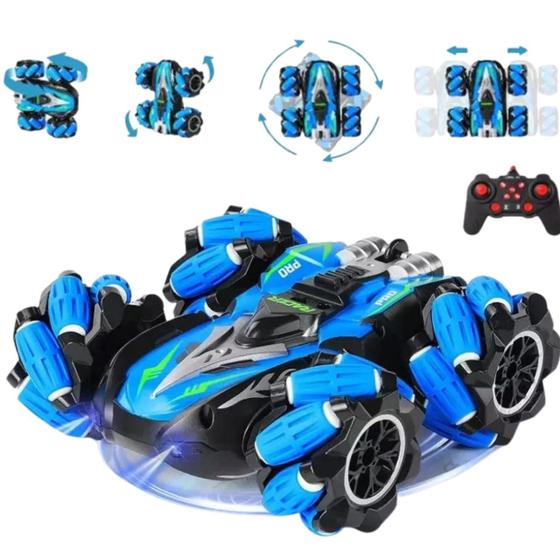 Imagem de Carrinho Controle Remoto 4x4 Acrobático Drift 360º com Luz de LED e Bateria Recarregável - Super Resistente e Radical para Crianças