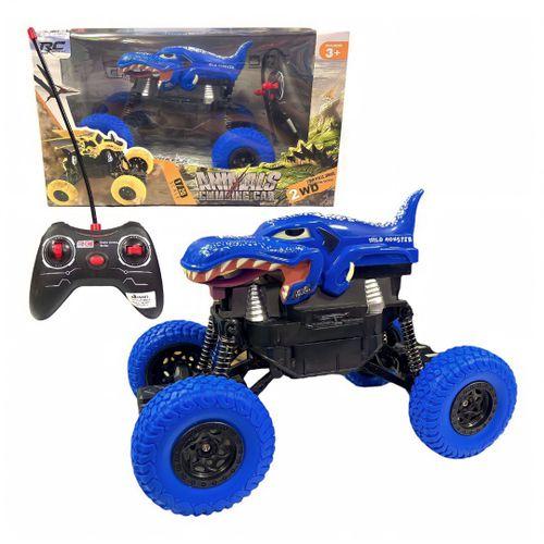 Imagem de Carrinho Controle Remoto Dinossauro 4x4 Recarregável Azul