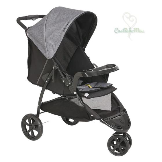 Carrinho de Bebe Galzerano Cross Preto e Cinza Carrinho de Bebe Galzerano Cross Preto e Cinza