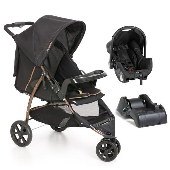 Carrinho de Bebe Galzerano Bebê Conforto Cross Preto Carrinho de Bebe Galzerano Bebê Conforto Cross Preto