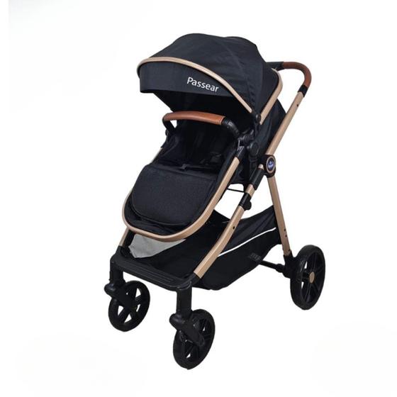 Carrinho de Bebe Passear Baby Apolo 3 em 1 Preto Carrinho de Bebe Passear Baby Apolo 3 em 1 Preto