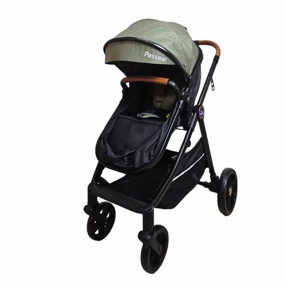 Carrinho de Bebe Passear Baby Apolo 3 em 1 Preto e Verde Carrinho de Bebe Passear Baby Apolo 3 em 1 Preto e Verde
