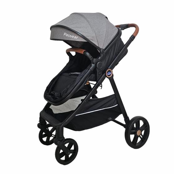 Carrinho de Bebe Passear Baby Apolo 3 em 1 Preto e Cinza Carrinho de Bebe Passear Baby Apolo 3 em 1 Preto e Cinza