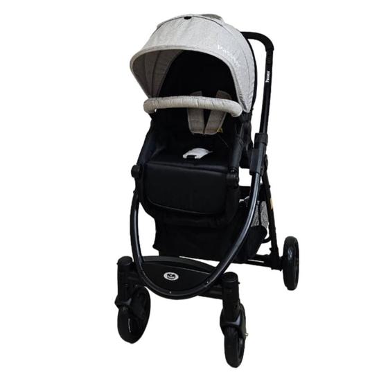 Carrinho de Bebe Passear Baby Júpiter 3 em 1 Preto e Cinza