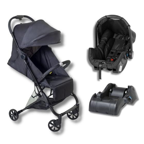 Carrinho de bebe bali preto + bebe conforto grid + base - galzerano Menor preço em Carrinho de bebe bali preto + bebe conforto grid + base - galzerano