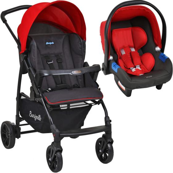 Imagem de Carrinho de Bebe Bebe Conforto Burigotto Ecco Cinza Vermelho