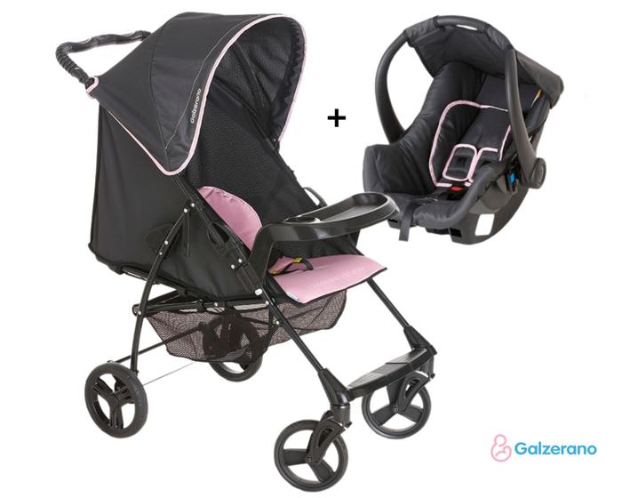 Imagem de Carrinho de bebe + bebe conforto galzerano p/ menina  ref-1036ptr