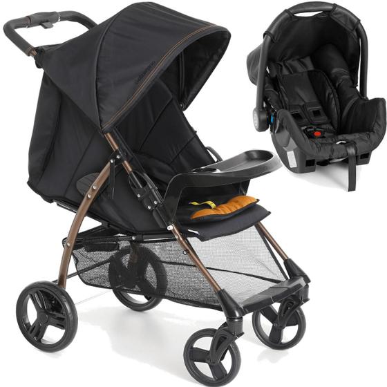 Carrinho de Bebe Galzerano Bebê Conforto San Remo Preto e Cobre