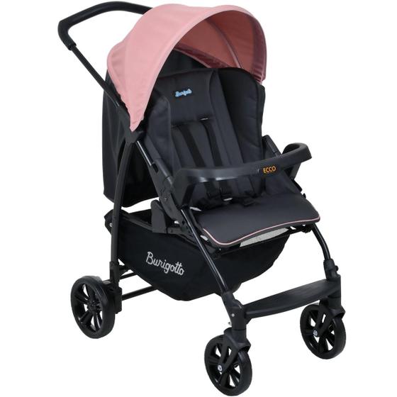 Carrinho de Bebe Burigotto Ecco Cinza e Rosa