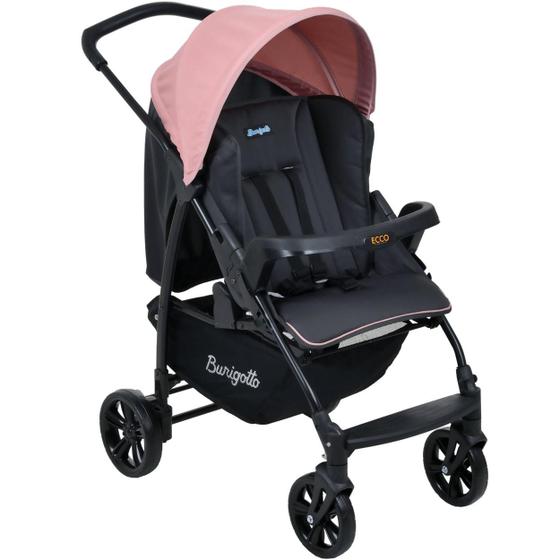 Imagem de Carrinho de Bebe Berço para Passeio Burigotto Ecco CZ Rosa