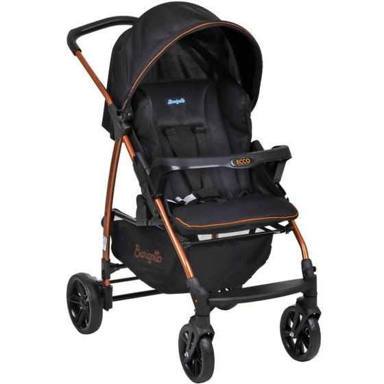 Carrinho de Bebe Burigotto Ecco Preto e Cobre