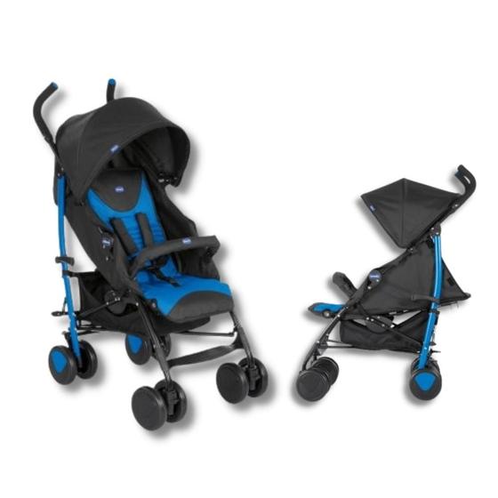 Carrinho de Bebe Chicco Echo C/b.prot Mr Blue Azul Carrinho de Bebe Chicco Echo C/b.prot Mr Blue Azul