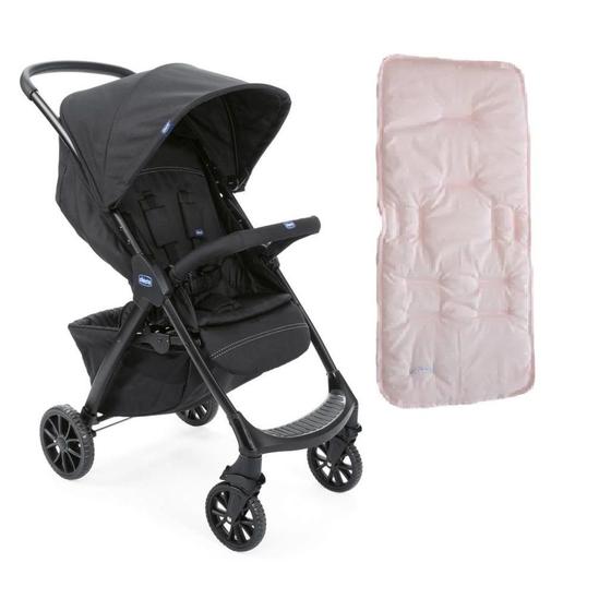 Imagem de Carrinho De Bebê Chicco Kwik One Basic Com Capa Estrela Rosa