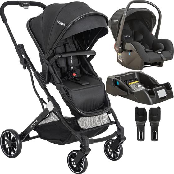 Carrinho de Bebe Kiddo Bebê Conforto Zig Zag Preto Carrinho de Bebe Kiddo Bebê Conforto Zig Zag Preto