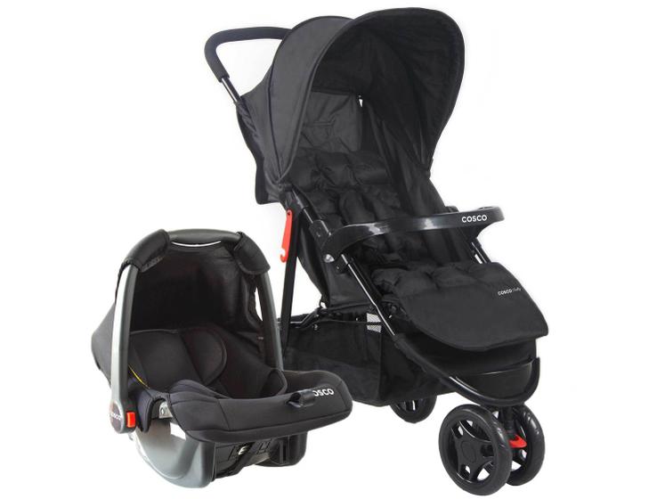 Carrinho de Bebê com Bebê Conforto Cosco Kids - Toffy Duo 3 Rodas 0 a ...