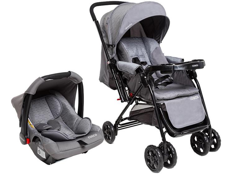 Carrinho de Bebe Cosco Bebê Conforto Reverse Rajado Cinza Cax00431 Carrinho de Bebe Cosco Bebê Conforto Reverse Rajado Cinza Cax00431