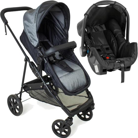 Carrinho de Bebe Galzerano Bebê Conforto Napoli Trio Cinza