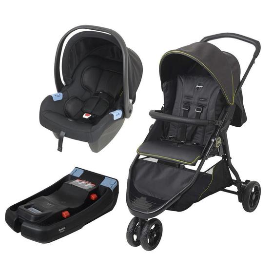 Carrinho de Bebe Burigotto Bebê Conforto Cr3 Cinza e Neon Carrinho de Bebe Burigotto Bebê Conforto Cr3 Cinza e Neon