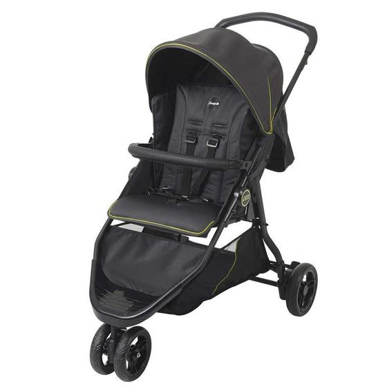 Carrinho de Bebe Burigotto Cr3 Cinza e Neon