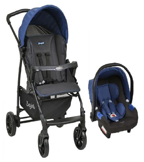 Imagem de Carrinho De Bebê Ecco Azul Com Bebê Conforto - Burigotto