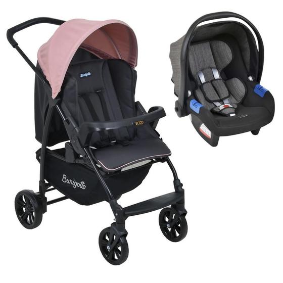 Imagem de Carrinho de Bebê Ecco CZ Rosa e Bebê Conforto - Burigotto