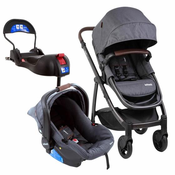 Carrinho de Bebe Infanti Bebê Conforto Epic Lite Grey Vintage Cinza Cax00388